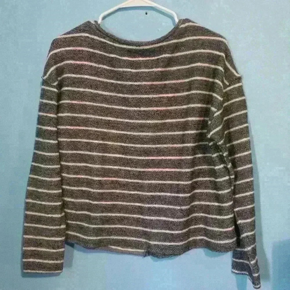 Womens Anthropologie size S, dark navy blue/ white stripe sweater pullover norm - Picture 3 of 4